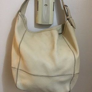 Cole Haan women Ivory leather large Hobo shoulder handbag